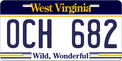 WV license plate OCH682