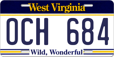 WV license plate OCH684