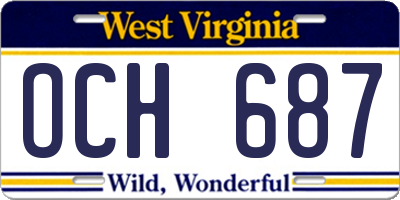 WV license plate OCH687