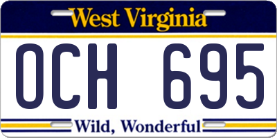 WV license plate OCH695