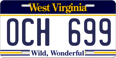 WV license plate OCH699