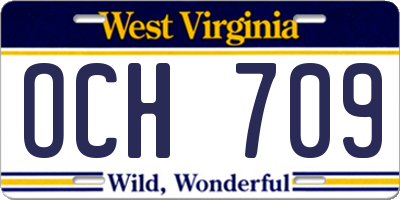 WV license plate OCH709