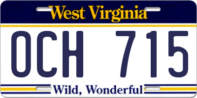 WV license plate OCH715