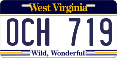 WV license plate OCH719
