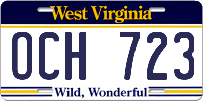 WV license plate OCH723