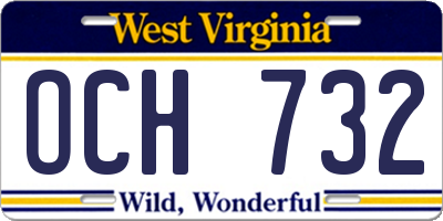 WV license plate OCH732