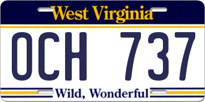 WV license plate OCH737