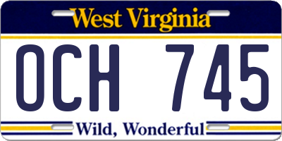 WV license plate OCH745