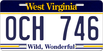 WV license plate OCH746