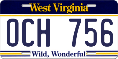 WV license plate OCH756