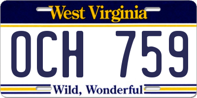 WV license plate OCH759