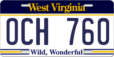 WV license plate OCH760