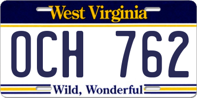 WV license plate OCH762