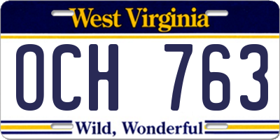 WV license plate OCH763
