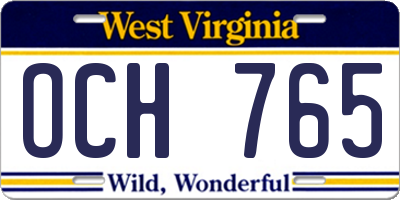 WV license plate OCH765