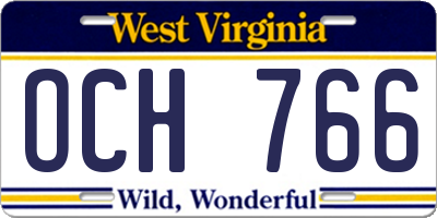 WV license plate OCH766