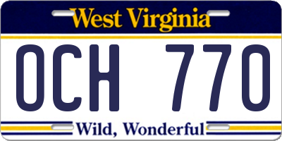 WV license plate OCH770