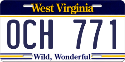 WV license plate OCH771