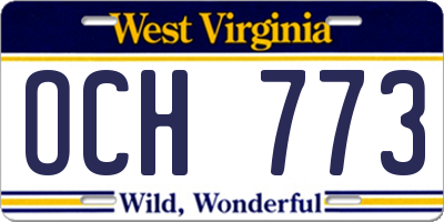 WV license plate OCH773