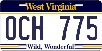 WV license plate OCH775