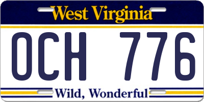 WV license plate OCH776