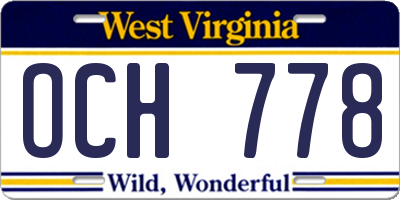 WV license plate OCH778
