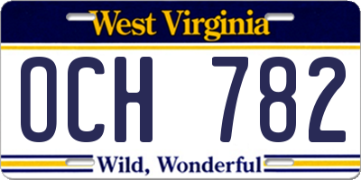 WV license plate OCH782