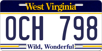 WV license plate OCH798