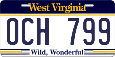 WV license plate OCH799