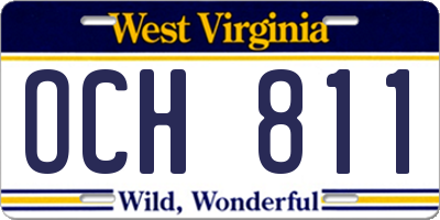 WV license plate OCH811