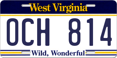 WV license plate OCH814