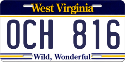 WV license plate OCH816