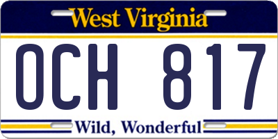 WV license plate OCH817