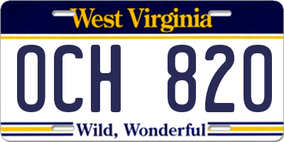 WV license plate OCH820