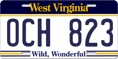 WV license plate OCH823