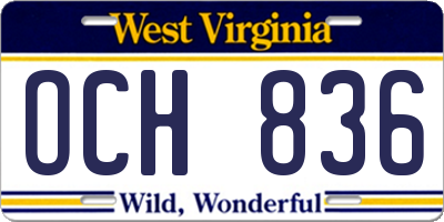 WV license plate OCH836