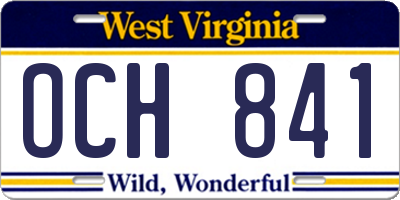 WV license plate OCH841