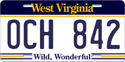 WV license plate OCH842