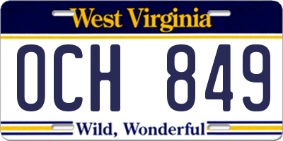 WV license plate OCH849