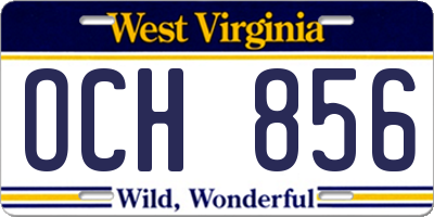 WV license plate OCH856