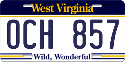 WV license plate OCH857