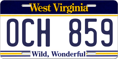 WV license plate OCH859