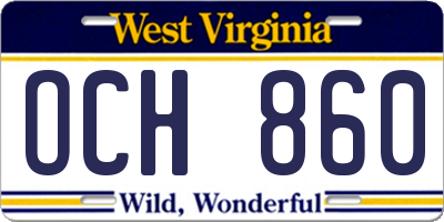 WV license plate OCH860