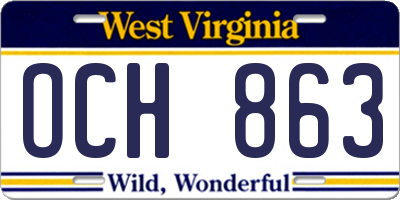 WV license plate OCH863