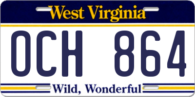 WV license plate OCH864