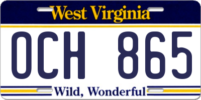 WV license plate OCH865