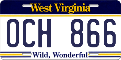 WV license plate OCH866