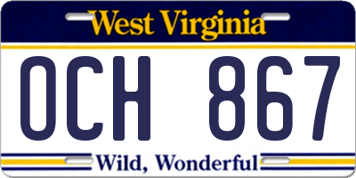WV license plate OCH867
