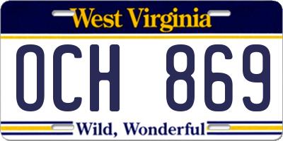 WV license plate OCH869