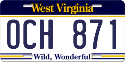 WV license plate OCH871
